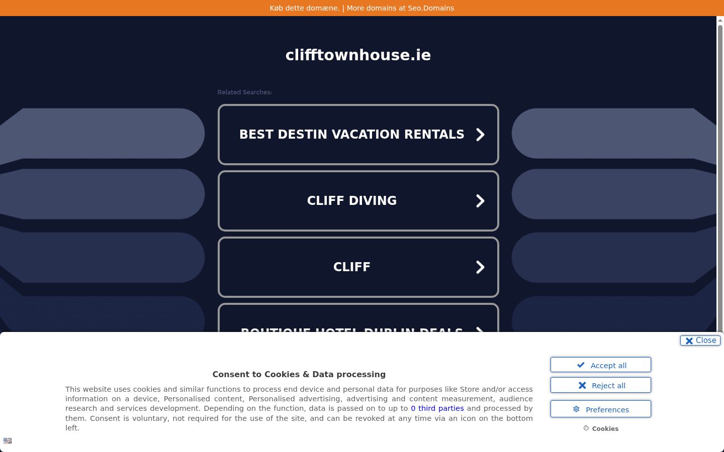 Screenshot of the consent banner shown before any interaction