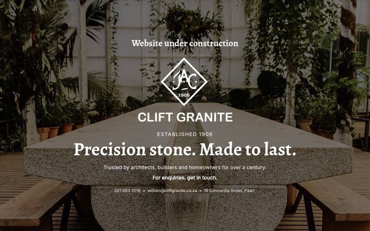 Screenshot του cliftgranite.co.za