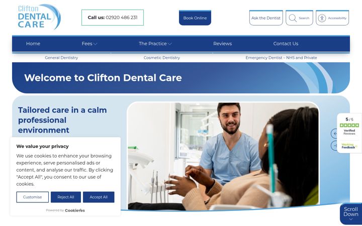 Screenshot of cliftondental.co.uk