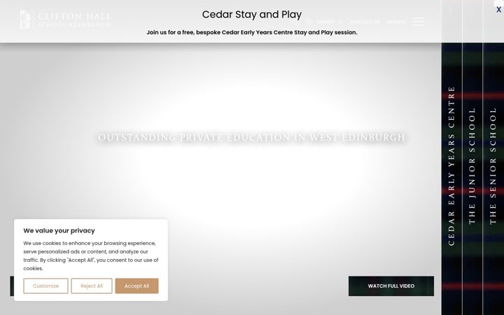 Screenshot of cliftonhall.com
