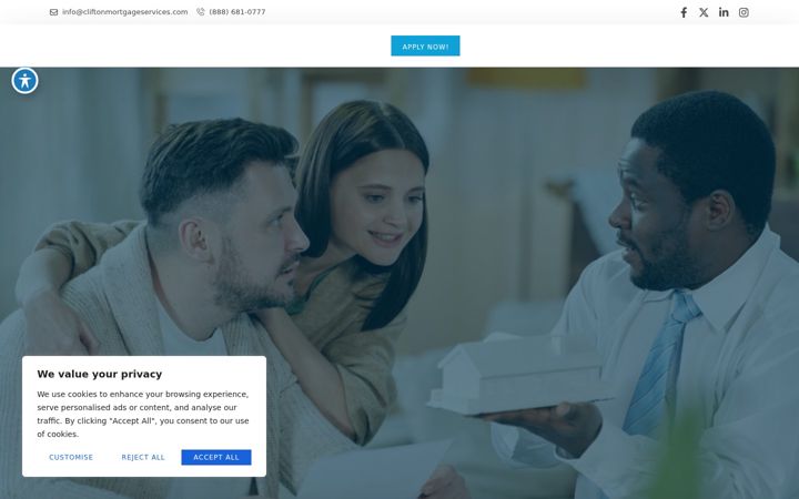 Screenshot of cliftonmortgagesolutions.com