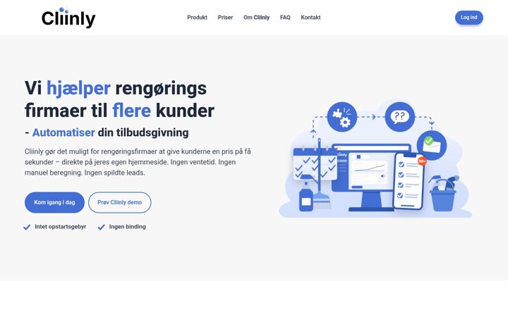 Screenshot of cliinly.dk