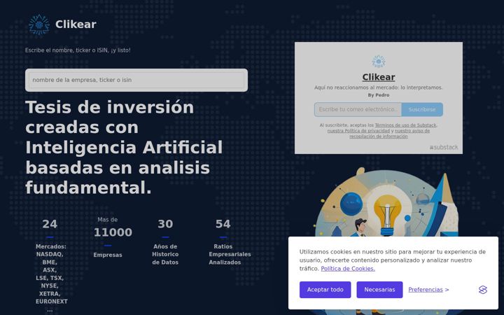Screenshot of clikear.es