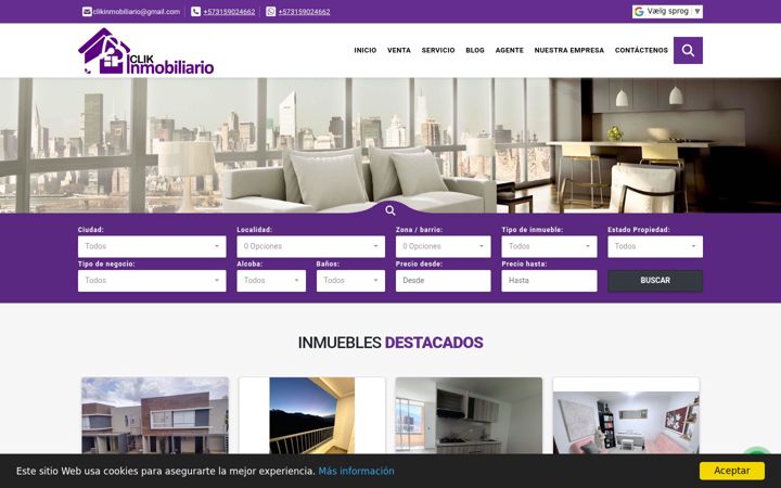 Capture d'écran de clikinmobiliario.com.co