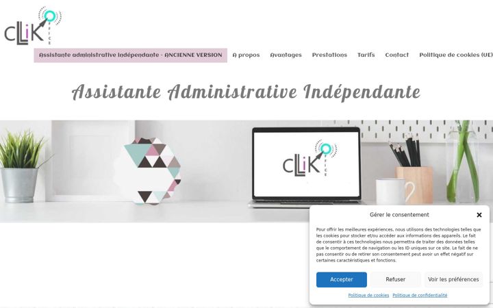 Snímek obrazovky clikoffice.fr