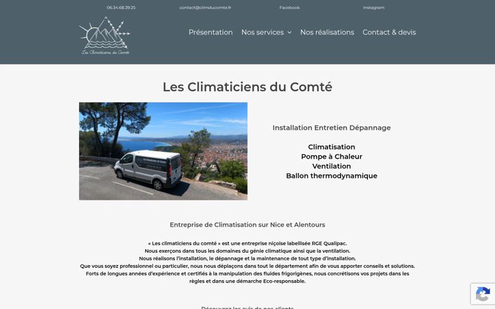 Screenshot of clim-du-comte.fr