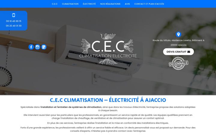 Screenshot of clim-electricite-corse.fr