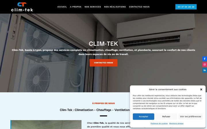 Zrzut ekranu clim-tek.fr