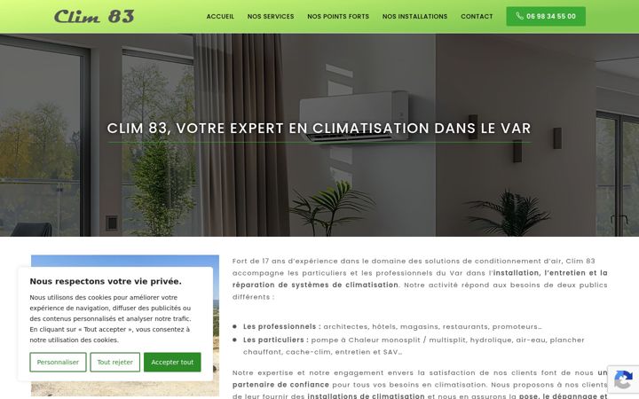 Screenshot of clim83.com