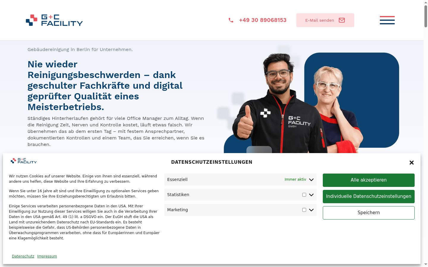 Screenshot tal-banner tal-kunsens muri qabel kwalunkwe interazzjoni