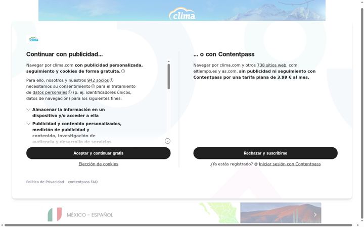 Екранна снимка на clima.com
