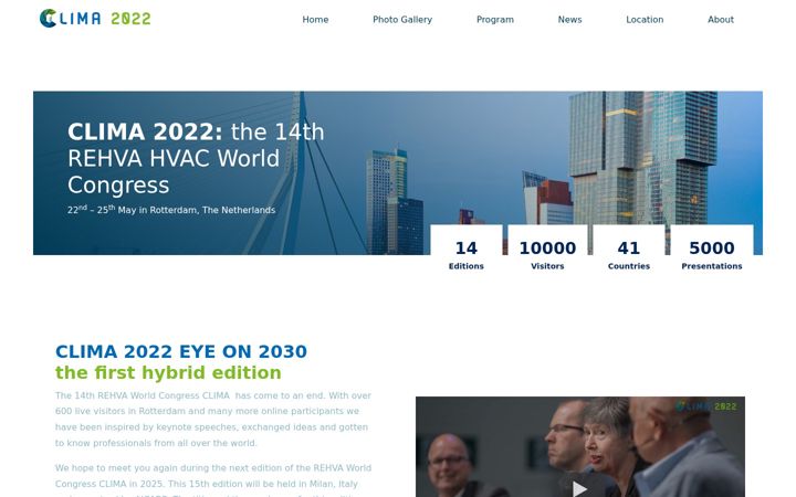 Screenshot stránky clima2022.org