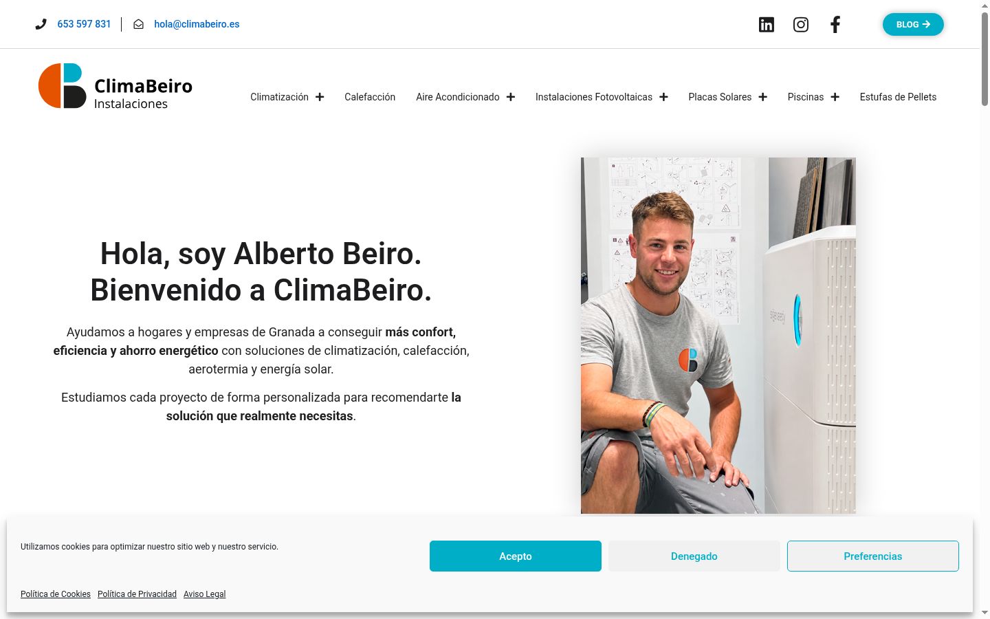 Screenshot of the consent banner shown before any interaction