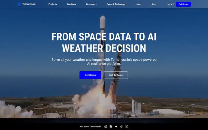 Screenshot di climacell.co