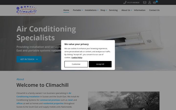 Screenshot von climachill.co.uk