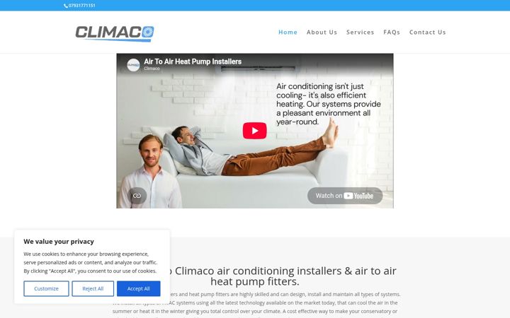 Screenshot von climaco.co.uk