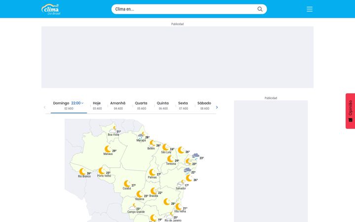 Screenshot of climadobrasil.com.br