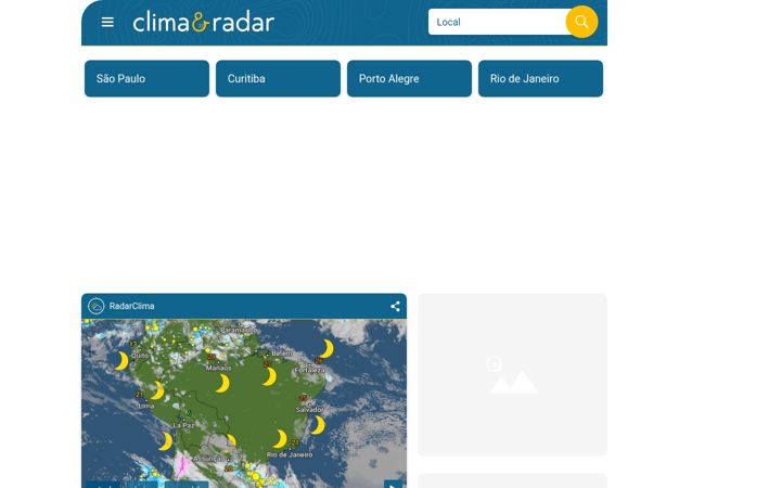 Screenshot of climaeradar.com.br