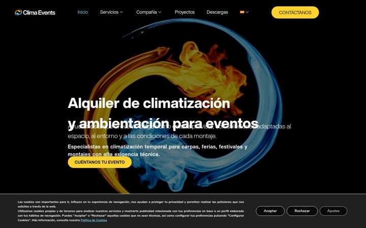 Kuvakaappaus sivustosta climaevents.es