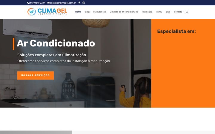 Screenshot of climagel.com.br