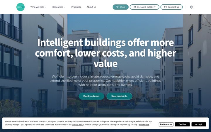 Screenshot of climaid.dk