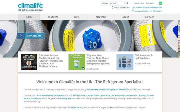 Screenshot von climalife.co.uk