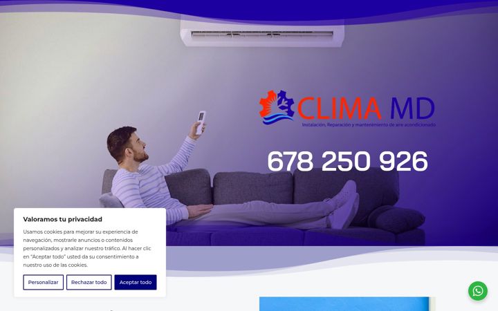 Screenshot stránky climamd.es