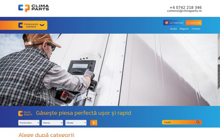 Snimka zaslona za climaparts.ro