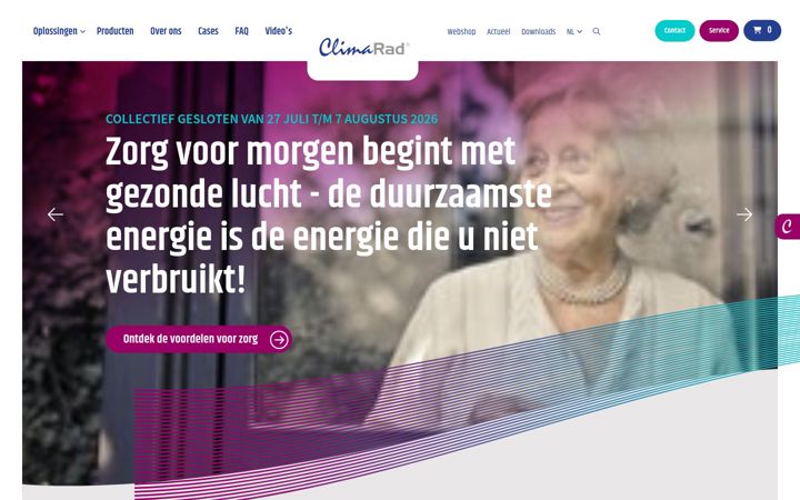 Snímek obrazovky climarad.nl