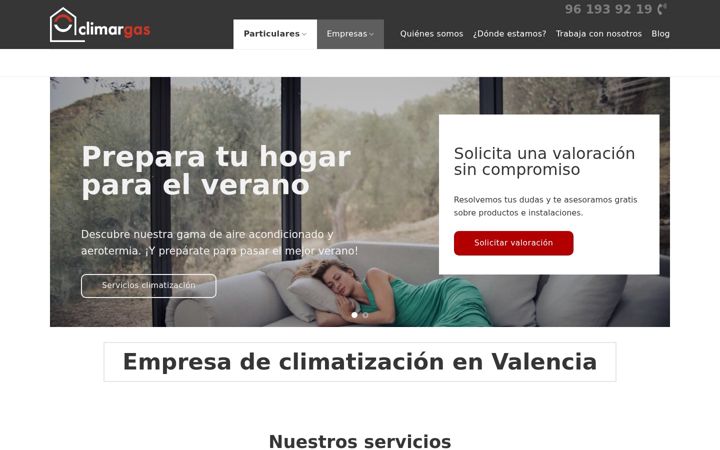 Screenshot stránky climargas.es