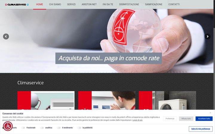 Captură de ecran a climaservice.net