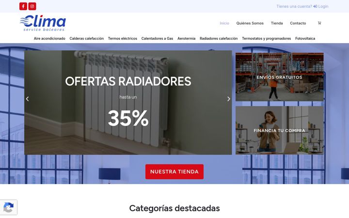 Képernyőkép: climaservicebaleares.es