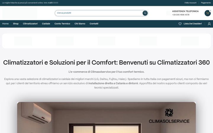 Skærmbillede af climasolserviceshop.it
