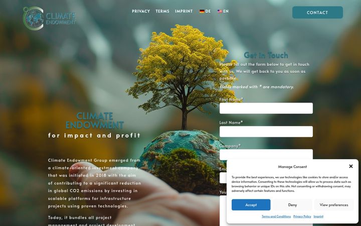 Screenshot of climate-endowment.com