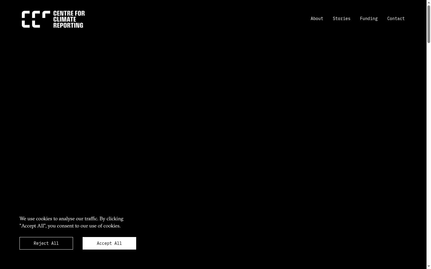 Screenshot del banner di consenso mostrato prima di qualsiasi interazione