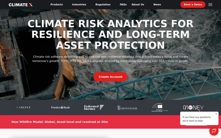 Screenshot of climate-x.com