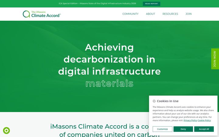 Screenshot stránky climateaccord.org