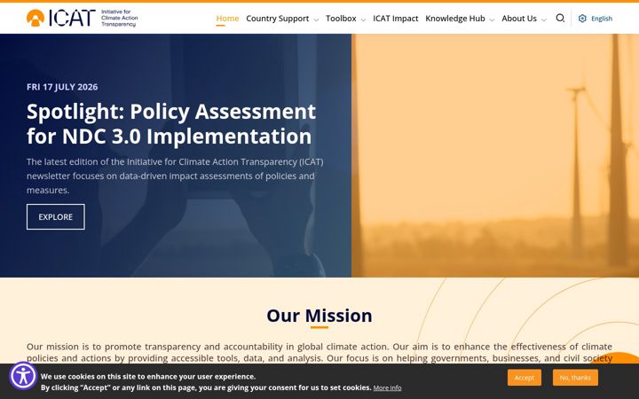 Screenshot stránky climateactiontransparency.org