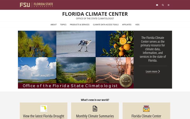 Screenshot von climatecenter.fsu.edu
