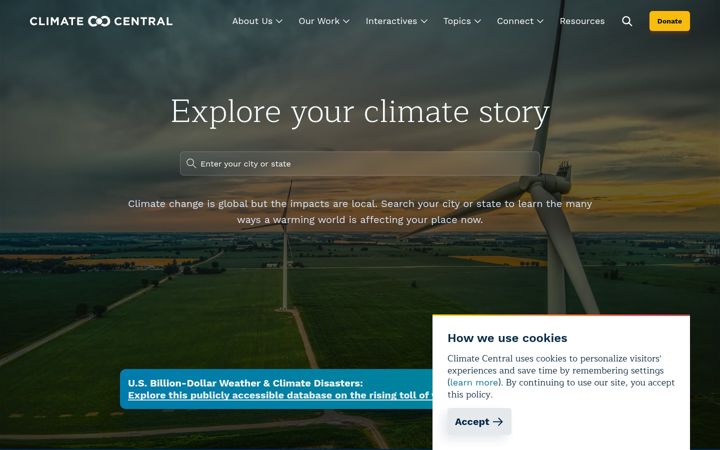 Screenshot of climatecentral.org