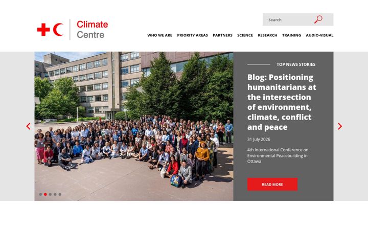 Screenshot stránky climatecentre.org