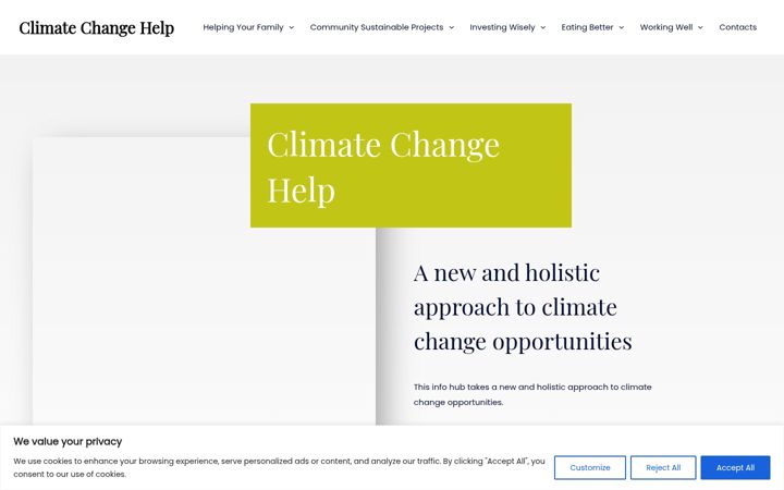 Screenshot stránky climatechangehelp.org