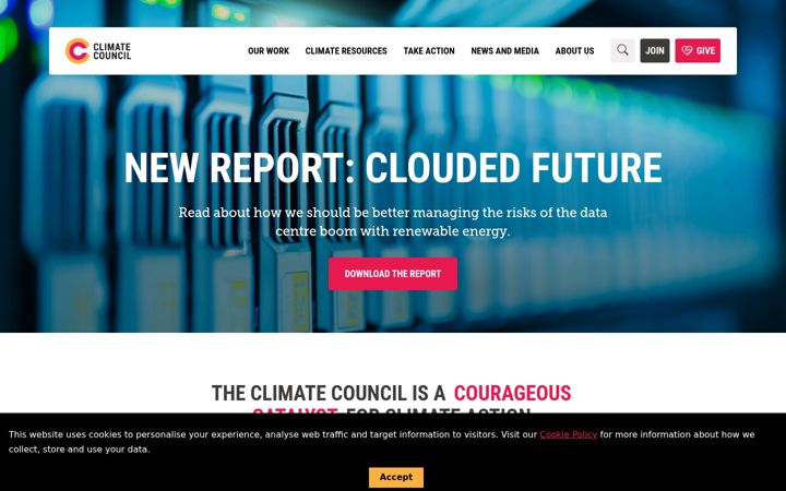 Screenshot of climatecouncil.org.au