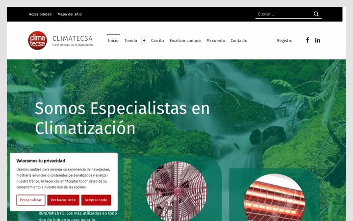 Screenshot of climatecsa.com