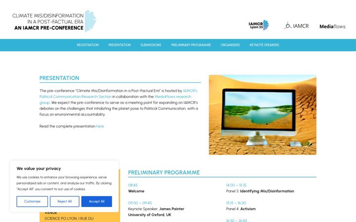 Screenshot stránky climatedisinformation.org