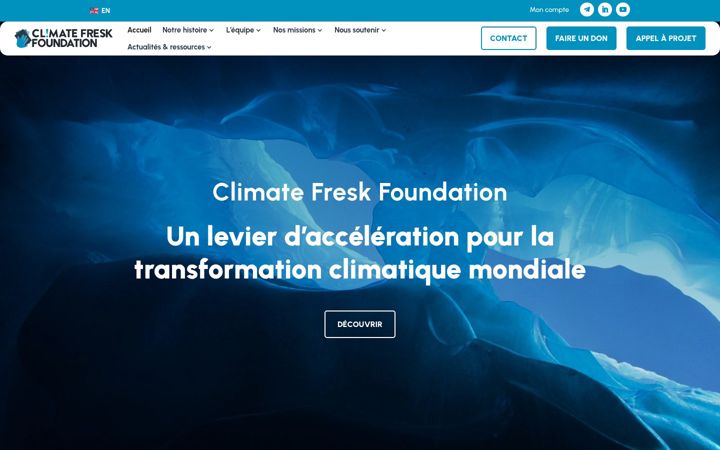 Screenshot stránky climatefreskfoundation.org