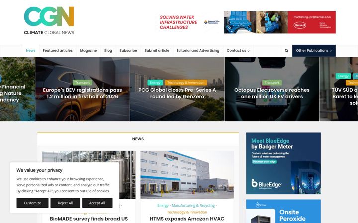 Screenshot of climateglobalnews.com