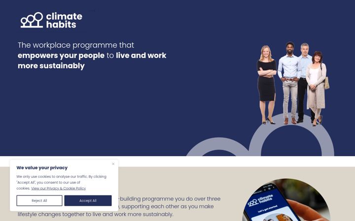 Screenshot of climatehabits.co.uk