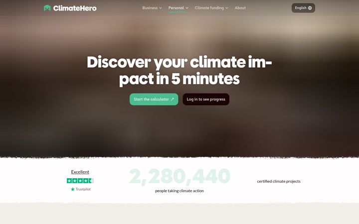 Screenshot of climatehero.me