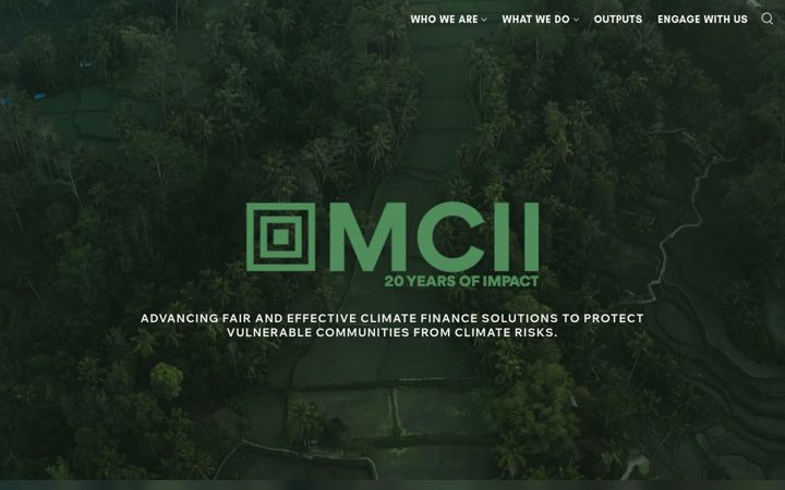 Screenshot stránky climateinsurance.org